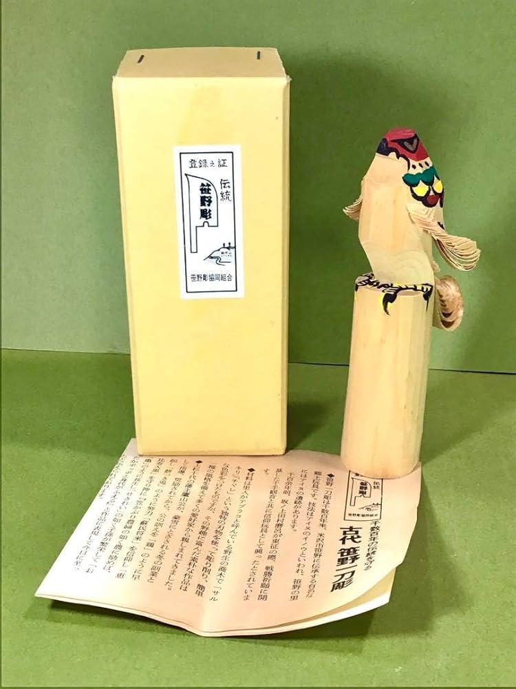 Amazon.co.jp: 五代目 善実作 笹野一刀彫 お鷹ぽっぽ 木彫り 鳥